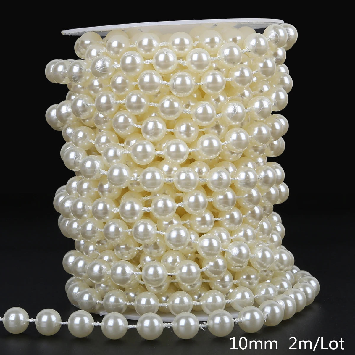 3/4/5/6/8/10mm ABS pearl chain double row connecting bead wedding dress bead chain half round bead chain DIY jewelry accessories