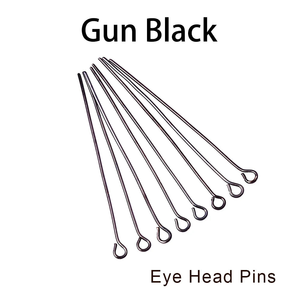 100-200Pcs/Lot 10-70mm Heads Eye Flat Head Pin Gold Plated Ball Head Pins for Jewelry Findings Making Accessories Supplies