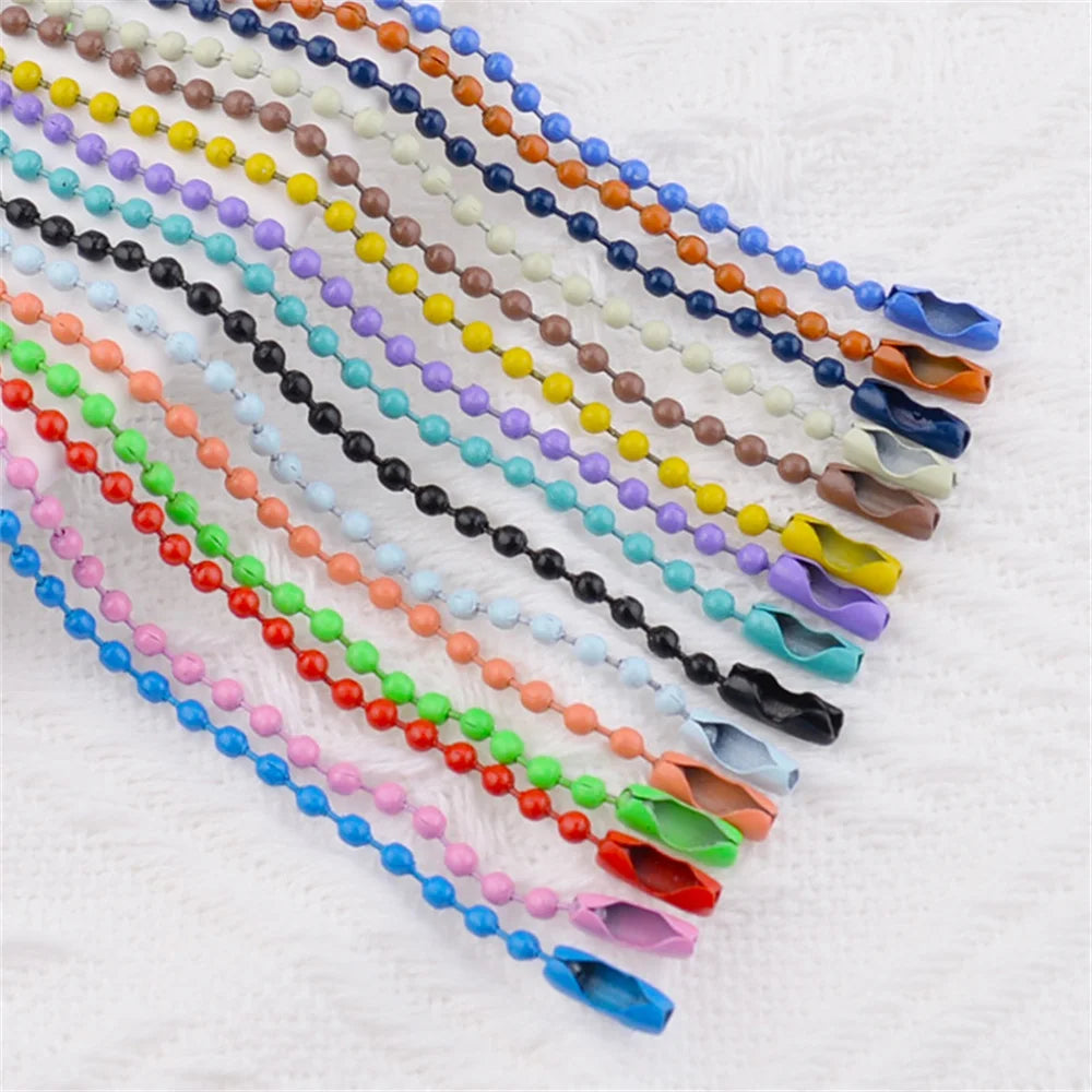 20/40/80/100pcs Ball Bead Chains Fits Key Chain/Label Hand Tag Connector For DIY Bracelet Jewelry Making Accessorise