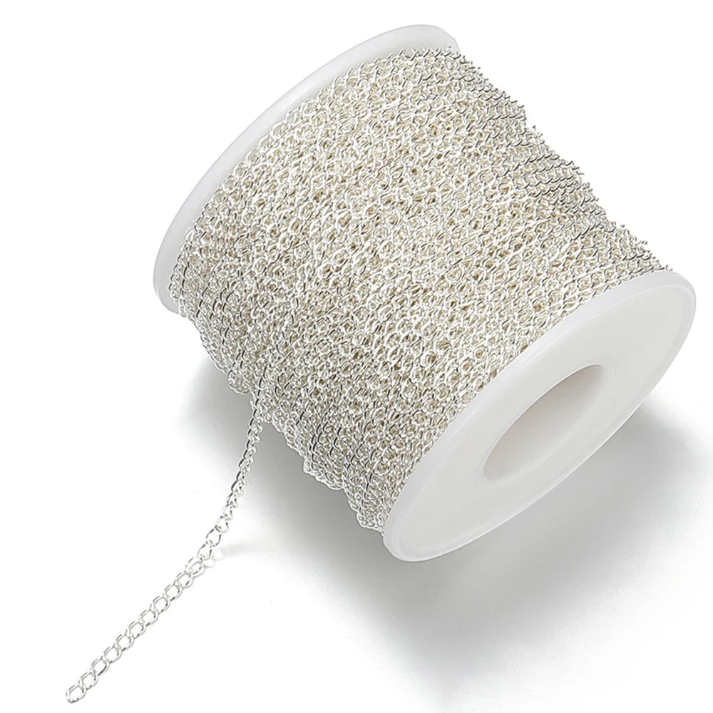 2 Meter Stainless Steel Extension Chain 2/3/4mm Gold Necklace Bracelet DIY Body Chain Accessories