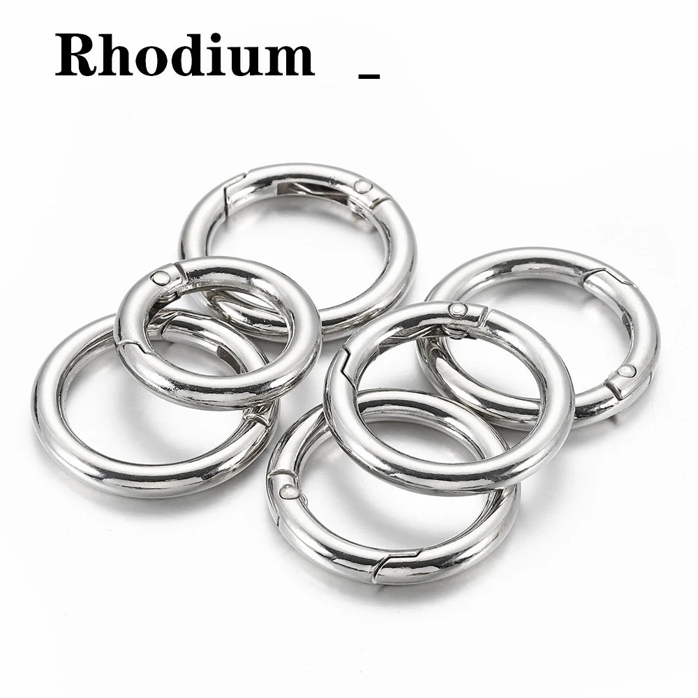 5pcs Round Spring Clasp Keychain Ring Openable Carabiner Hook Buckle Connector for DIY Jewelry Making Phone Bag Accessories