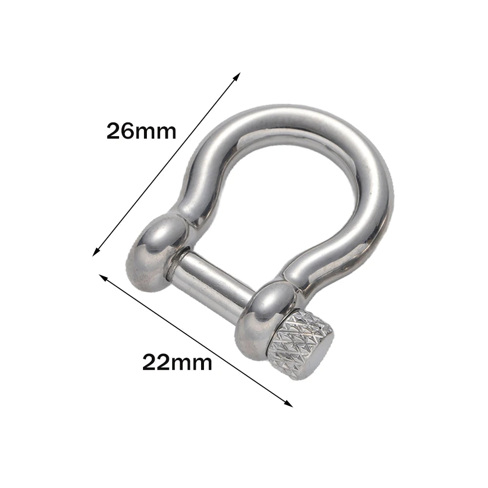 1pcs 304 Stainless Steel D-Ring Anchor Shackle Clasps Screw Lock Bow Horseshoe Buckle for DIY Bracelets Purse Jewelry Making