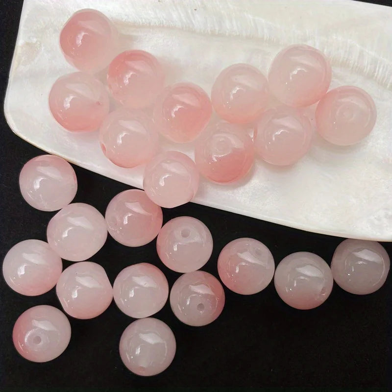 8mm/50pcs Sweet Style Dual Color Glass Loose Beads For Handmade DIY Bracelet Necklace Jewelry Making Supplies Decorative Beads