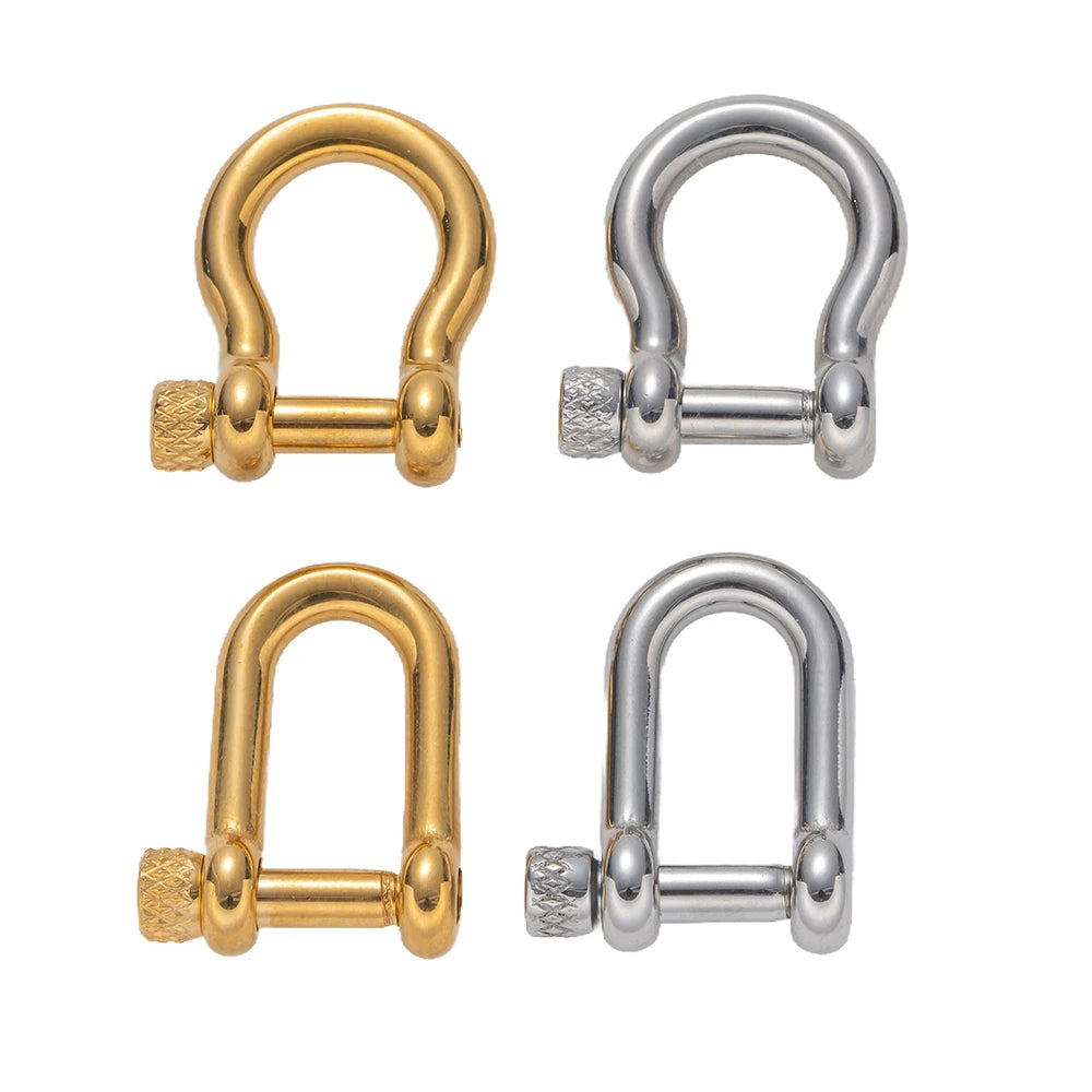 1pcs 304 Stainless Steel D-Ring Anchor Shackle Clasps Screw Lock Bow Horseshoe Buckle for DIY Bracelets Purse Jewelry Making