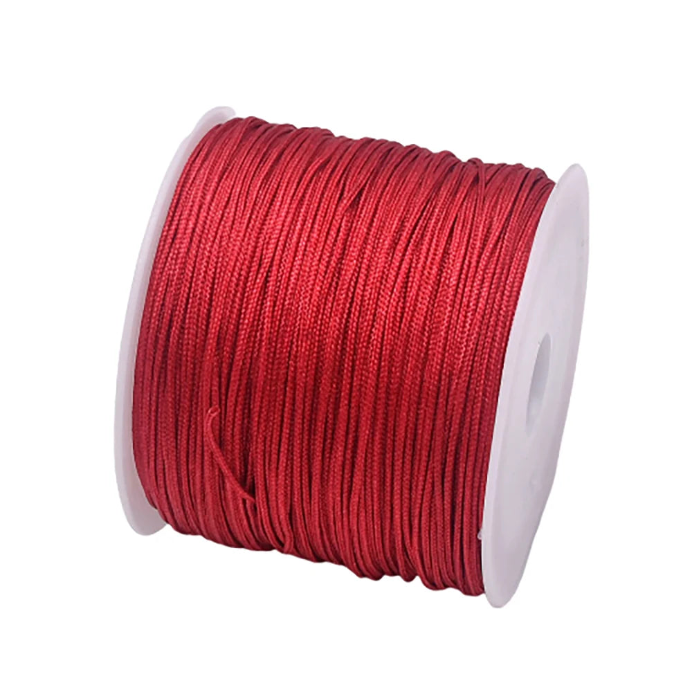 50Yds 0.8mm Crafts Nylon Cord For Jewelry Making Braided Nylon Satin String for Bracelets Necklace Jewelry Accessories