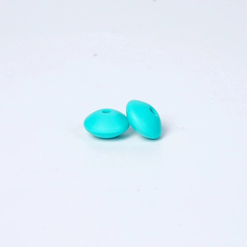 100/50/20Pcs 12mm Siilcone Beads Lentil Loose Spaced Bead for Jewelry Making DIY Beaded Bracelets Necklace Keychain Accessories