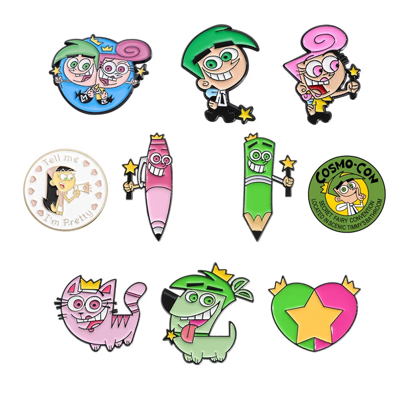 6-23Pcs/Set Humor Comedy Anime Movie Collected Enamel Pins Cartoon Role Red Eared Rabbit Cat Dog Brooch Lapel Badge Jewelry Gift