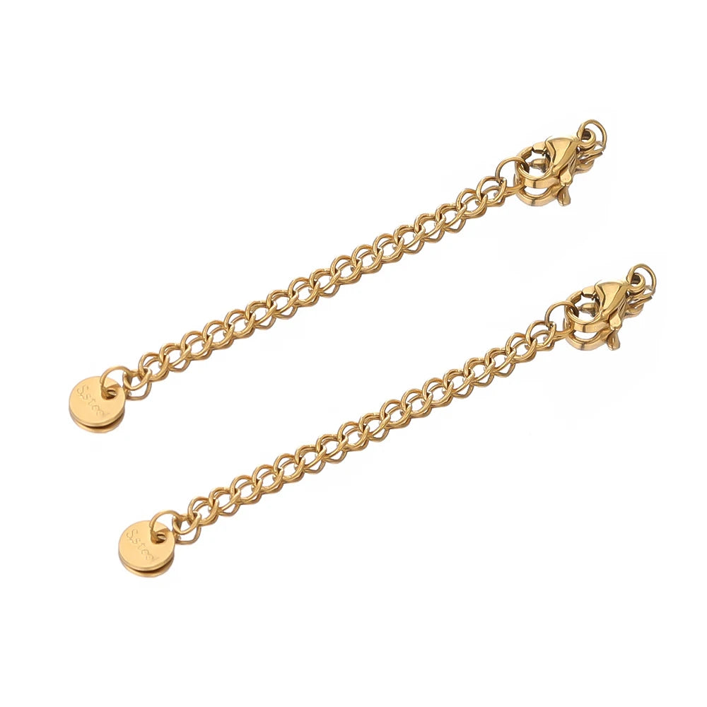 Stainless Steel Extension Chains with Extended Tail Lobster Clasps for DIY Jewelry Making Bracelet & Necklace Connectors