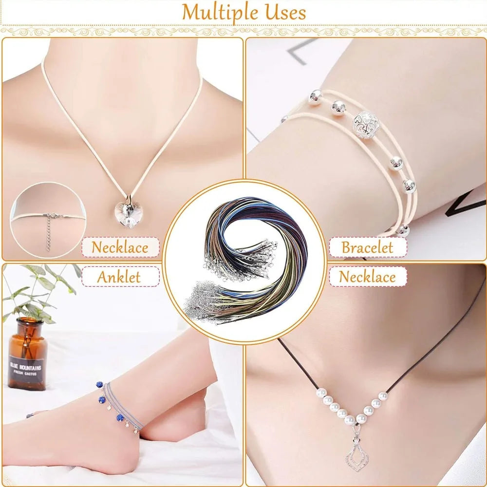 2/5/10pcs Multi-color Polyester Necklace Rope, with Lobster Buckle Necklace Rope for DIY Keychains, Jewelry Making Accessories