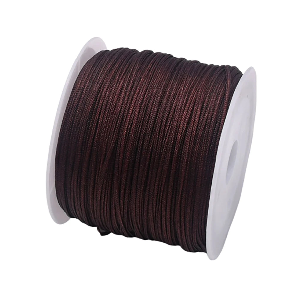 50Yds 0.8mm Crafts Nylon Cord For Jewelry Making Beading Braided Nylon Satin String for Bracelets Rattail Trim Chinese Knot
