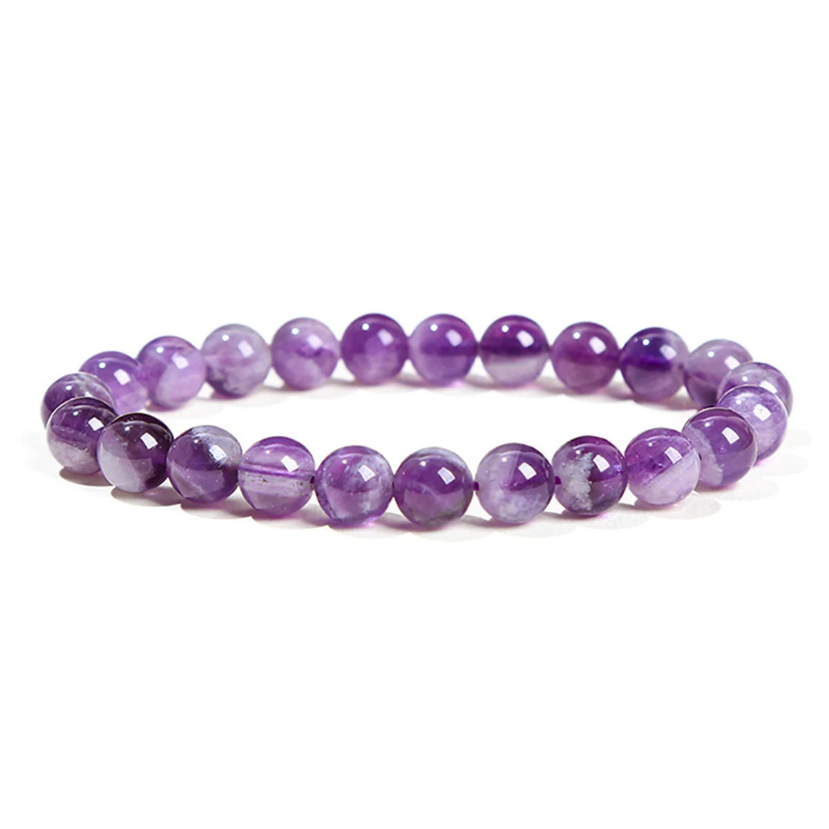 Natural Dream Lace Amethyst Stone Beaded Bracelets Women Purple Crystal Quartz Energy Bead Reiki Healing Bangle Jewelry Gift