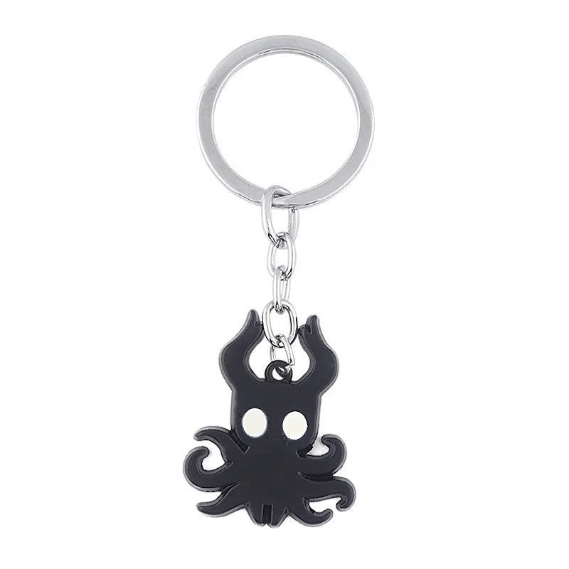 Hollow Knight Metal Characters Keychain The Knight Octopus Grub Hornet Pendant Key Chain for Women Men Key Holder Jewelry