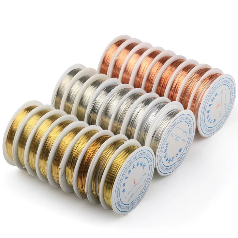 1 Roll 0.2/0.3/0.4/ 0.5/ 0.6/0.8mm Sturdy Copper Wire DIY Beading Wire Bracelet Necklace Jewelry Making Accessories Cords Thread