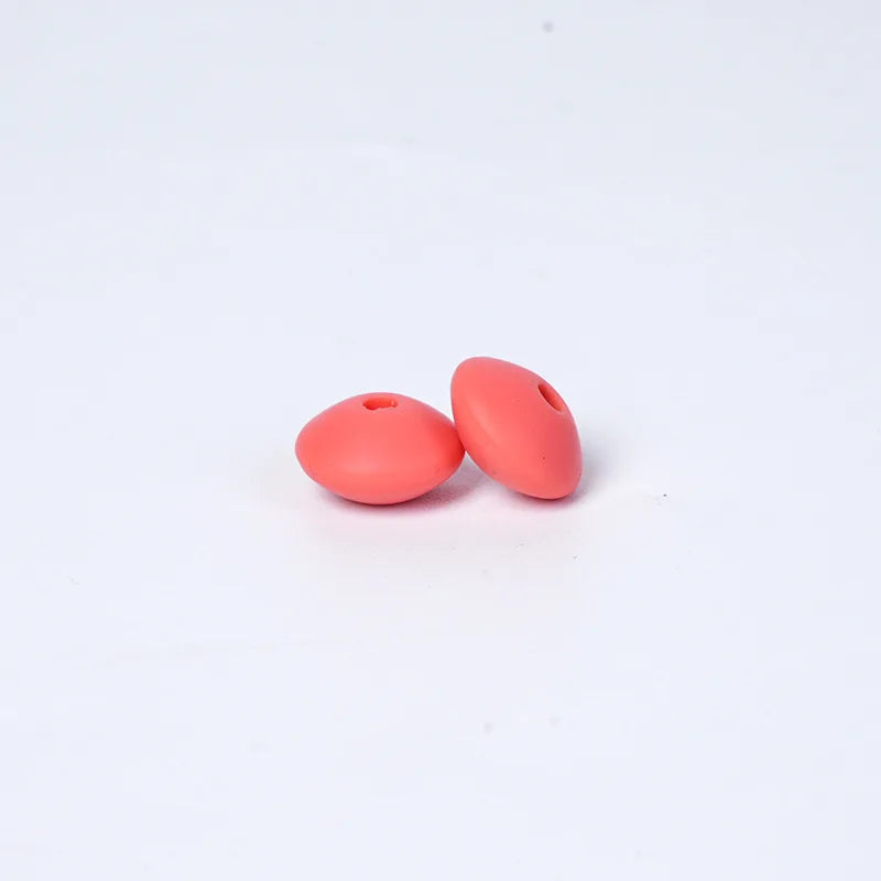 100/50/20Pcs 12mm Siilcone Beads Lentil Loose Spaced Bead for Jewelry Making DIY Beaded Bracelets Necklace Keychain Accessories