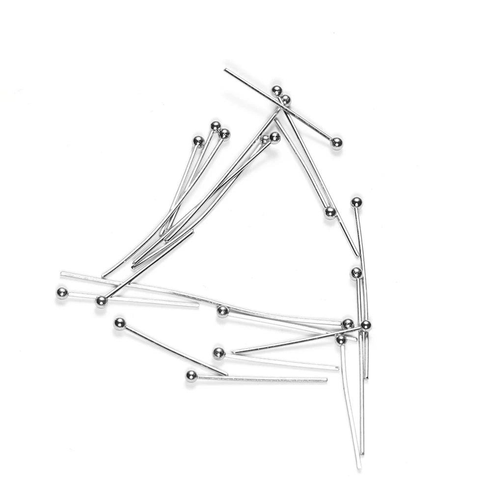 50Pcs 0.6mm Stainless Steel Water Gold Plated Head Pins DIY Earrings Finding for Handmade Craft Beads Jewelry Making Accessories