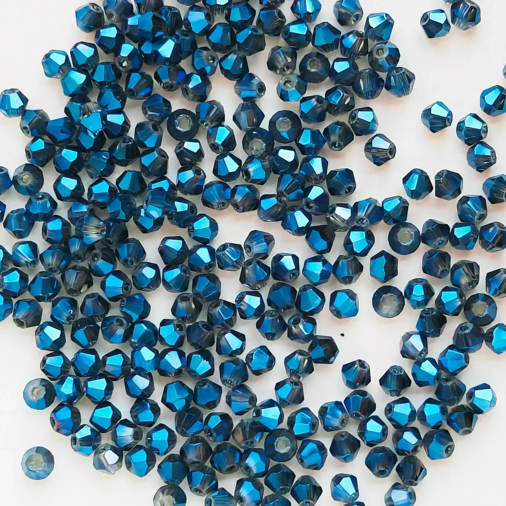 100PCS 4MM Shiny Faceted Austria Crystal Beads Bicone Beads Loose Spacer Beads for Jewelry Making DIY Bracelet Necklace Pendant
