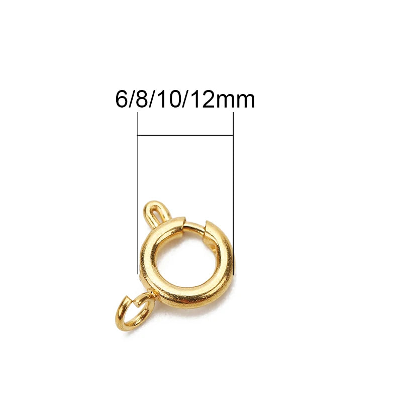 5pcs Waterproof Never Fade Stainless Steel Clasps Hooks PVD 6 8 10 12 mm End Connectors For Diy Necklace Bracelet Jewelry Making