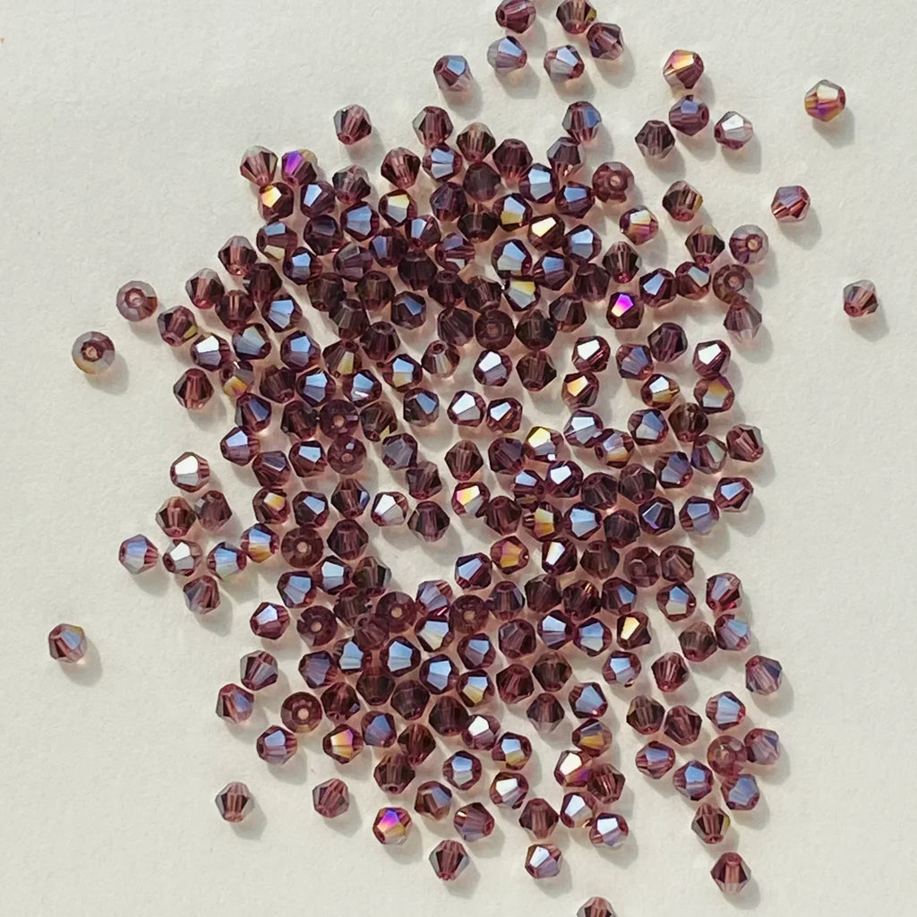 100PCS 4MM Shiny Faceted Austria Crystal Beads Bicone Beads Loose Spacer Beads for Jewelry Making DIY Bracelet Necklace Pendant