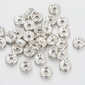 100pcs Silver Color Crystal Rhinestone Spacer Loose Beads for DIY Bracelet Necklace Jewelry Making - Bracelet Beads Components