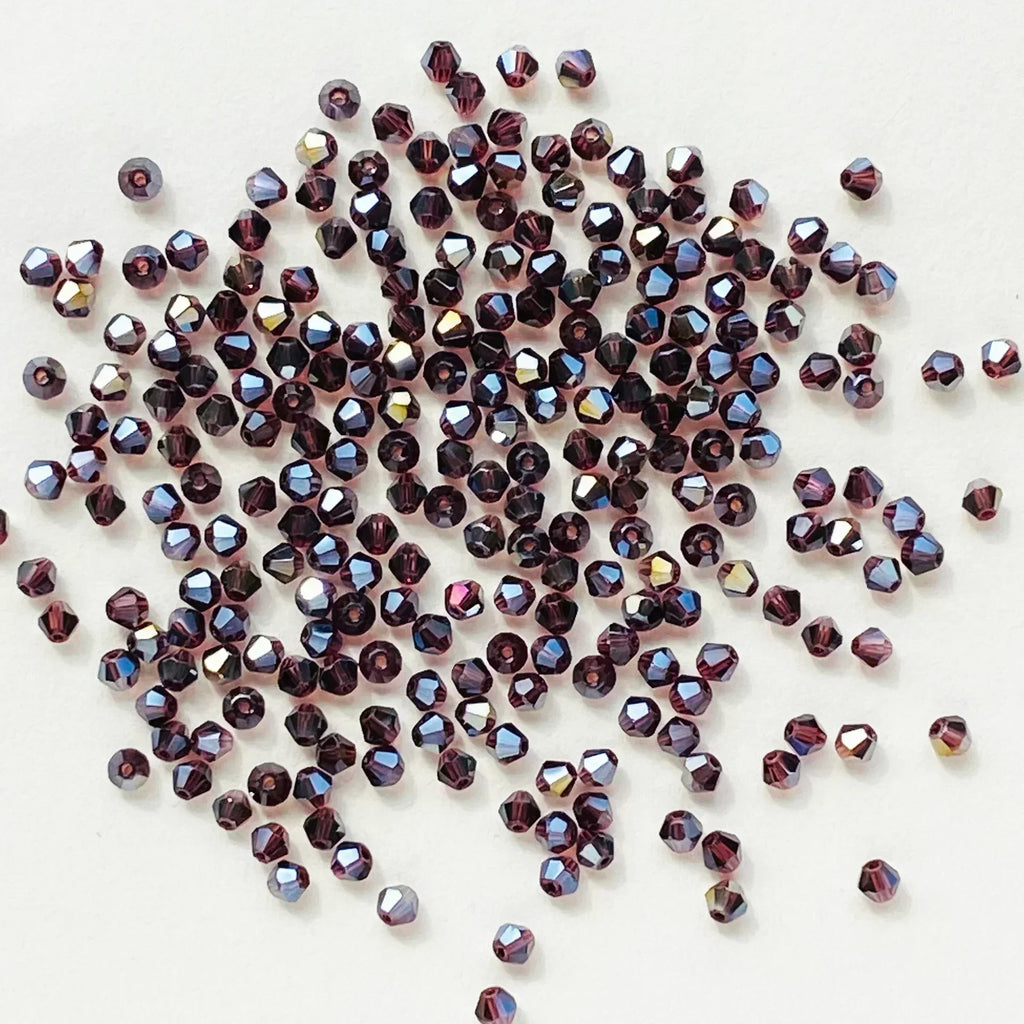 100PCS 4MM Shiny Faceted Austria Crystal Beads Bicone Beads Loose Spacer Beads for Jewelry Making DIY Bracelet Necklace Pendant
