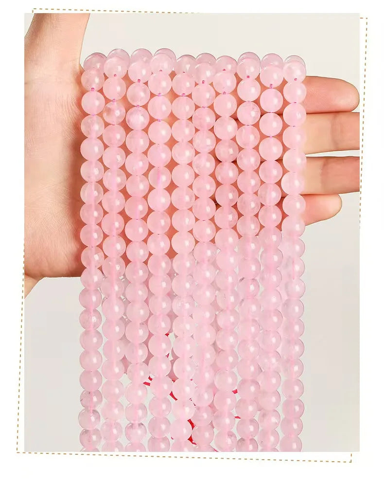 1 Strand 6mm Natural Stone Tourmaline Rose Quartz Aquamarine Amazonite Loose Bead for Jewelry Making DIY Bracelet