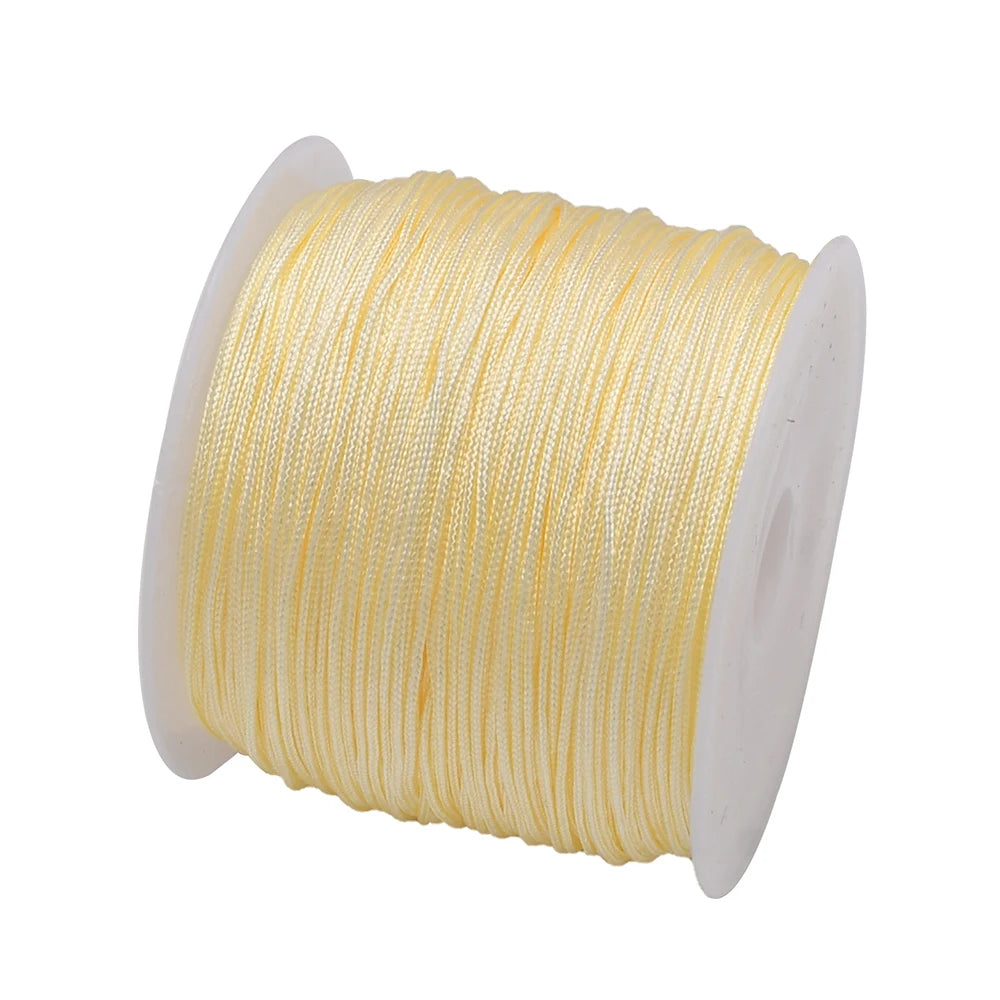 50Yds 0.8mm Crafts Nylon Cord For Jewelry Making Braided Nylon Satin String for Bracelets Necklace Jewelry Accessories