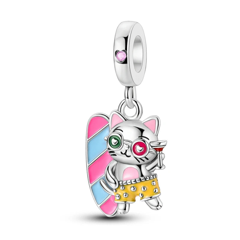 Silver Plated Cute Animals Charms Pendant Lovely Penguin Avocado Dangle Charm Beads Fit Bangle Bracelet Necklace Women Jewelry