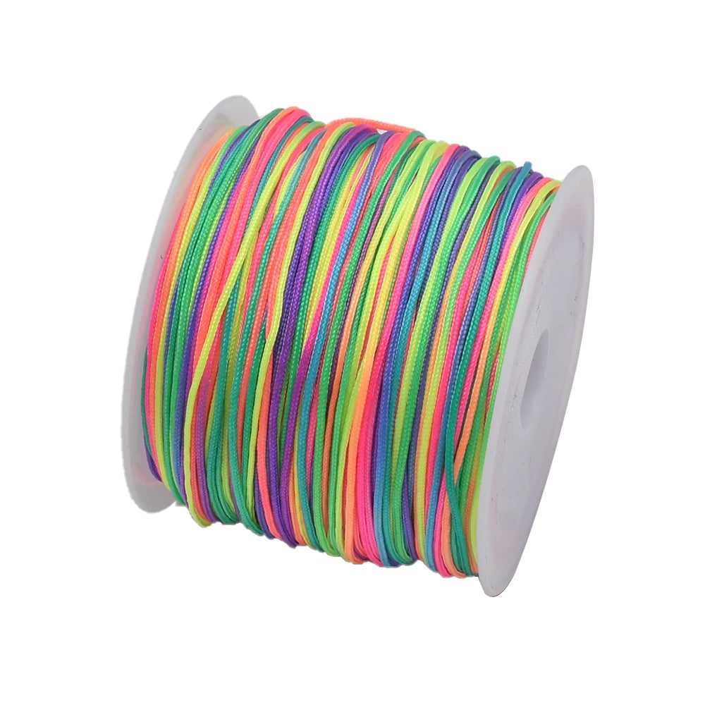 50Yds 0.8mm Crafts Nylon Cord For Jewelry Making Braided Nylon Satin String for Bracelets Necklace Jewelry Accessories