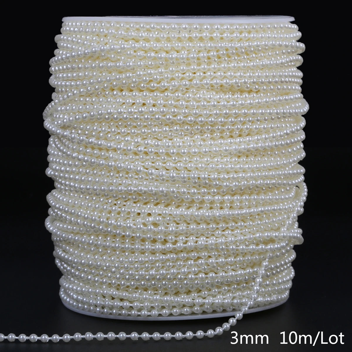3/4/5/6/8/10mm ABS pearl chain double row connecting bead wedding dress bead chain half round bead chain DIY jewelry accessories