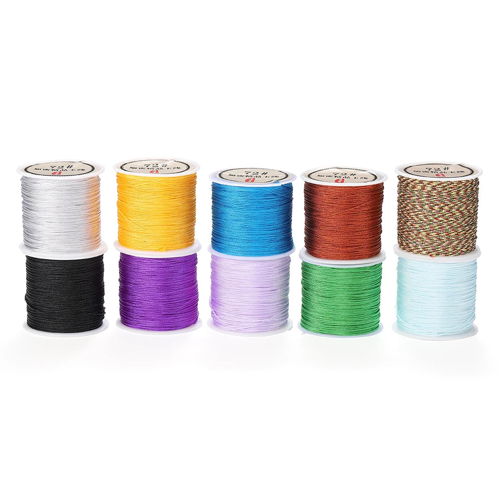 50M/roll 0.8mm Nylon Thread Cord Chinese Knot Cord Bracelet Braided String For DIY Tassels Beading String Jewelry Making