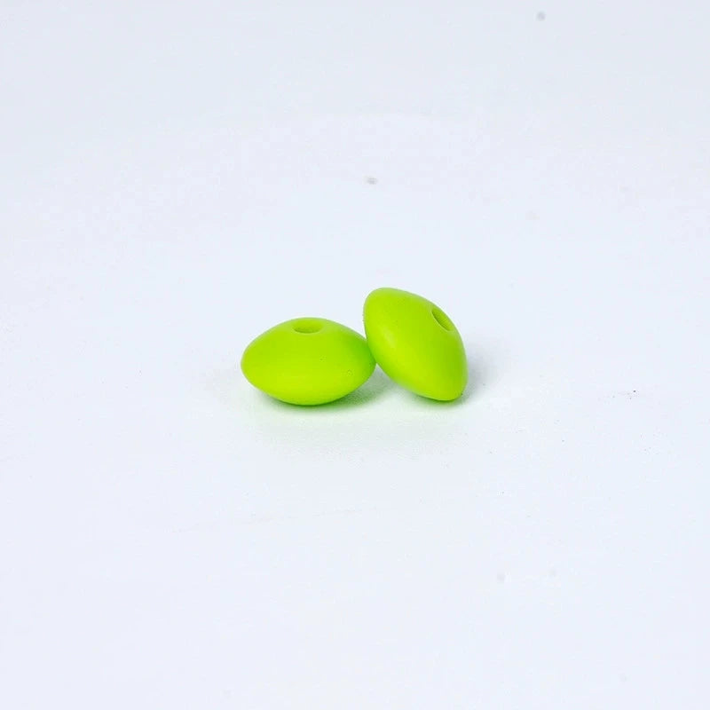 100/50/20Pcs 12mm Siilcone Beads Lentil Loose Spaced Bead for Jewelry Making DIY Beaded Bracelets Necklace Keychain Accessories