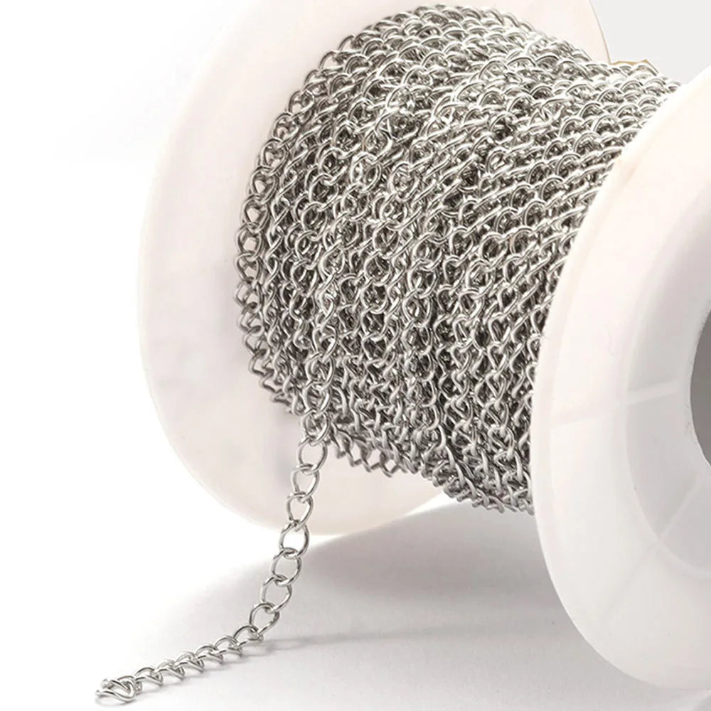 2 Meter Stainless Steel Extension Chain 2/3/4mm Gold Necklace Bracelet DIY Body Chain Accessories