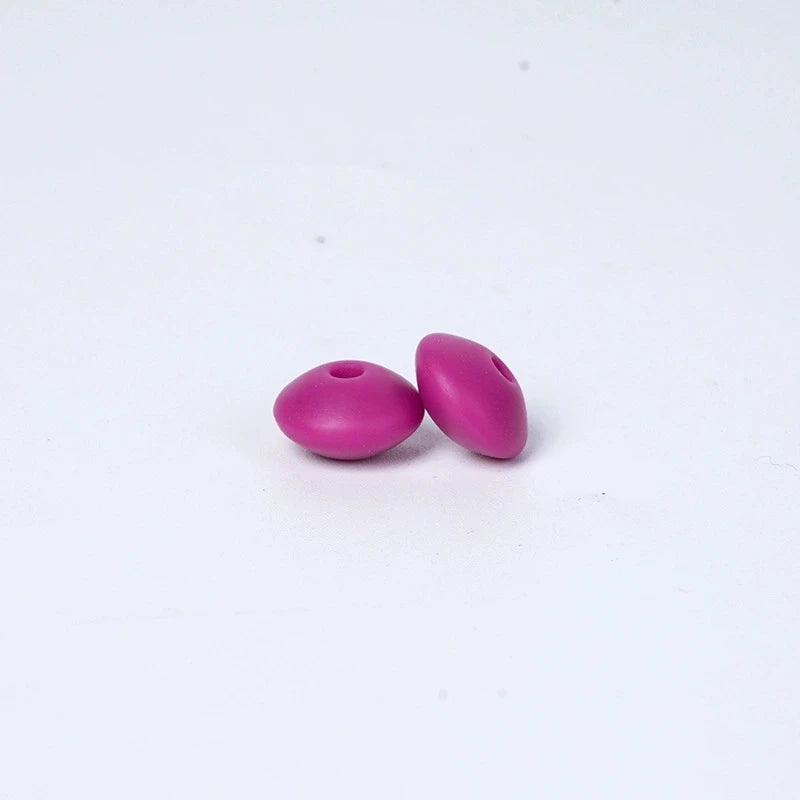 100/50/20Pcs 12mm Siilcone Beads Lentil Loose Spaced Bead for Jewelry Making DIY Beaded Bracelets Necklace Keychain Accessories