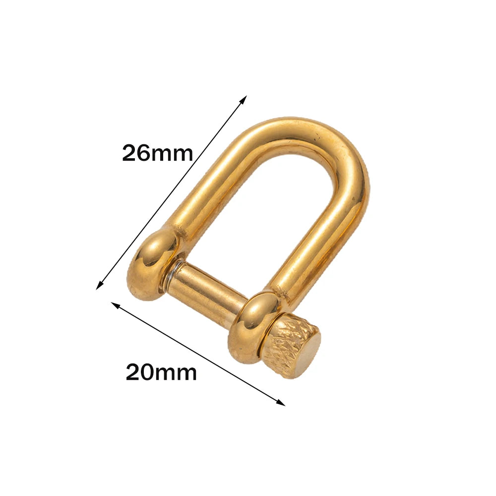 1pcs 304 Stainless Steel D-Ring Anchor Shackle Clasps Screw Lock Bow Horseshoe Buckle for DIY Bracelets Purse Jewelry Making