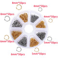 210-400pcs/Box Jewelry Making Kits Lobster Clasp Open Jump Rings End Crimps Beads Box Handmade DIY Bracelet Necklace Findings