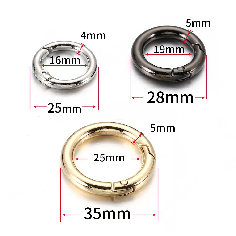 5pcs Round Spring Clasp Keychain Ring Openable Carabiner Hook Buckle Connector for DIY Jewelry Making Phone Bag Accessories