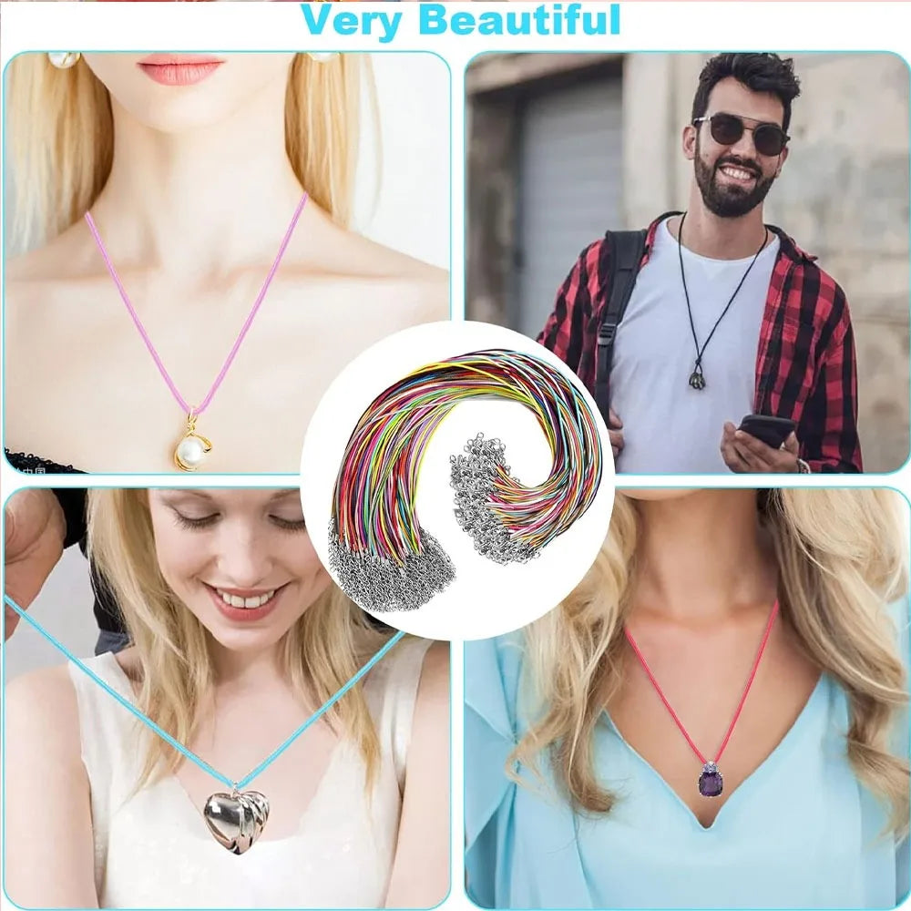 2/5/10pcs Multi-color Polyester Necklace Rope, with Lobster Buckle Necklace Rope for DIY Keychains, Jewelry Making Accessories