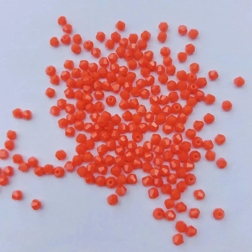 100PCS 4MM Shiny Faceted Austria Crystal Beads Bicone Beads Loose Spacer Beads for Jewelry Making DIY Bracelet Necklace Pendant