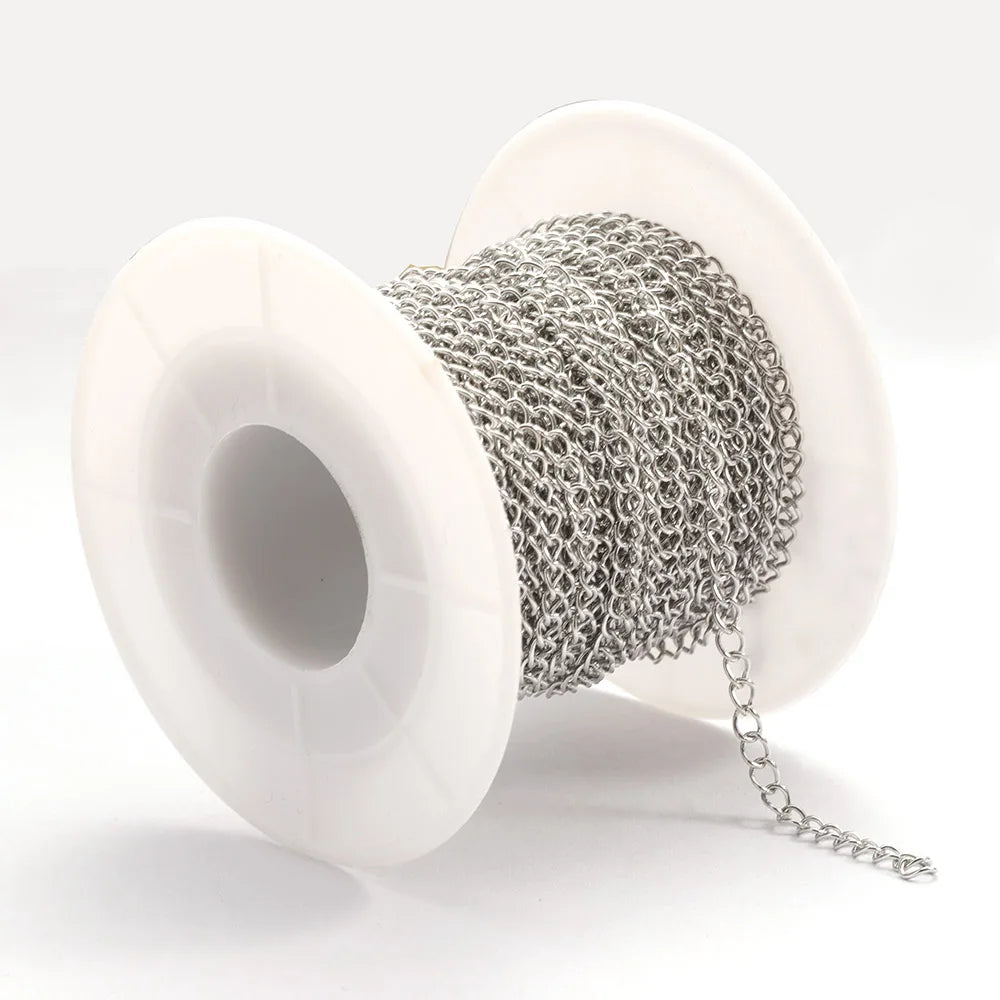 2 Meter Stainless Steel Extension Chain 2/3/4mm Gold Necklace Bracelet DIY Body Chain Accessories