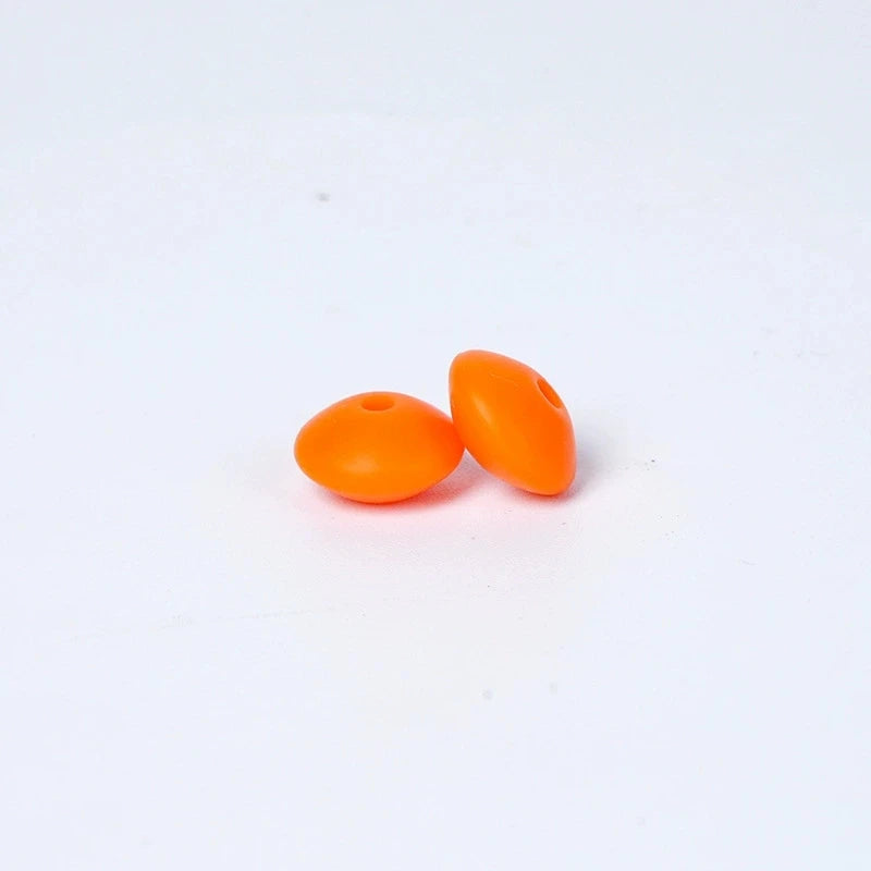 100/50/20Pcs 12mm Siilcone Beads Lentil Loose Spaced Bead for Jewelry Making DIY Beaded Bracelets Necklace Keychain Accessories