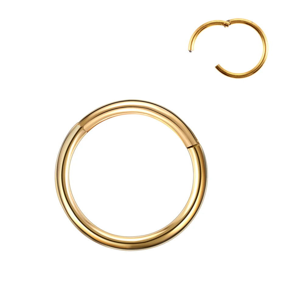 1PC Hinged Segment Nose Hoop Rings Women Surgical Steel Nose Rings Septum Clicker Ring Ear Daith Hoop Earring Piercing Jewelry