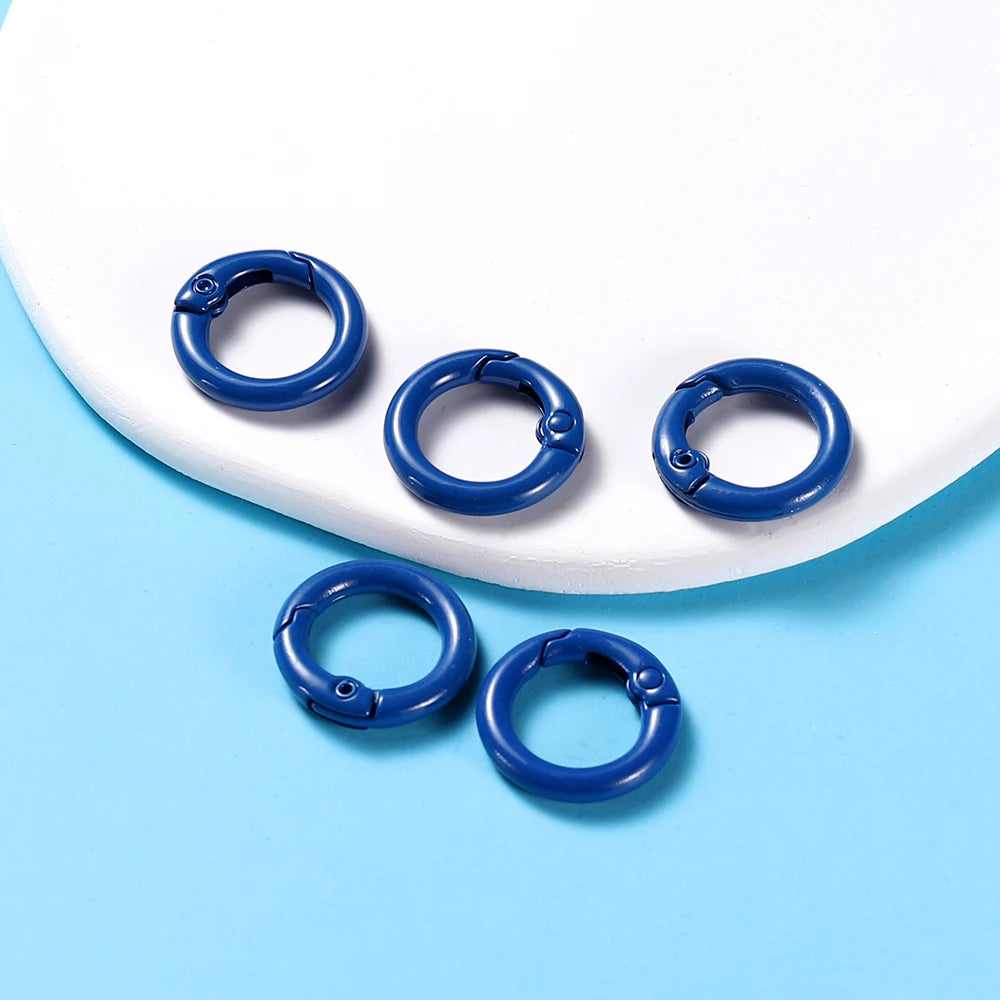 5Pcs/Lot 21 Colors Metal O Ring Spring Clasp Openable Round Carabiner Keychain Clips Hook Dog Chain DIY Jewelry Buckle Connector