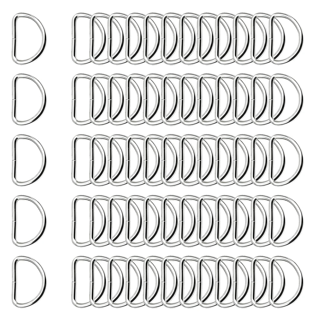 30/60/100Pcs D-ring buckle stainless steel semi-circular D-ring adjustable hardware bag belt process DIY accessories
