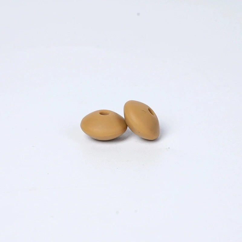 100/50/20Pcs 12mm Siilcone Beads Lentil Loose Spaced Bead for Jewelry Making DIY Beaded Bracelets Necklace Keychain Accessories