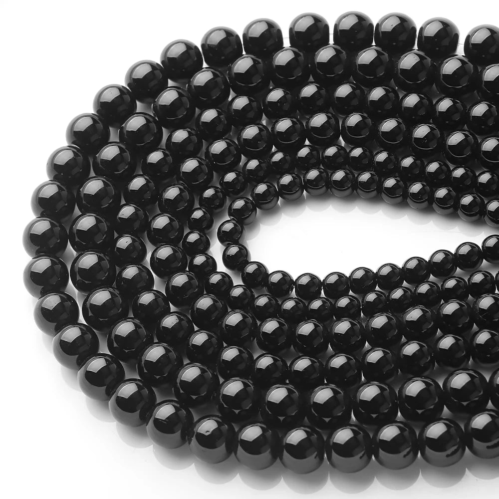 4 6 8 10mm Natural Stone Black Obsidian Bead Polished Round Loose Spacer Bead For Jewelry Making Diy Necklace Bracelet Accessory