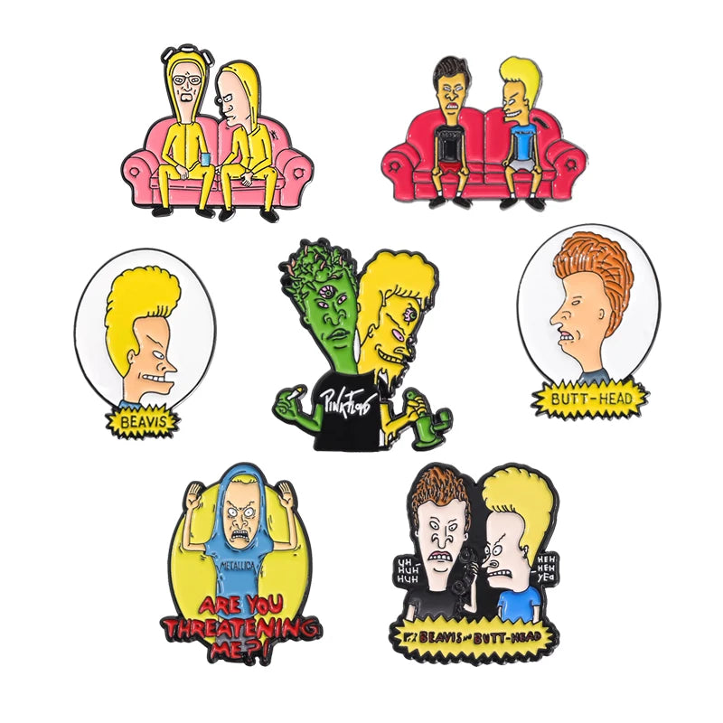 6-23Pcs/Set Humor Comedy Anime Movie Collected Enamel Pins Cartoon Role Red Eared Rabbit Cat Dog Brooch Lapel Badge Jewelry Gift