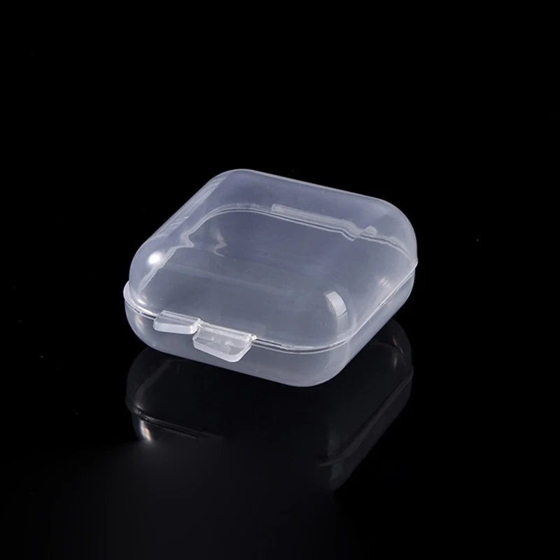 5-50pcs Plastic Storage Box Mini PP Square Box Jewelry Fishhook Component Single-compartment Covered Transparent Storage Box