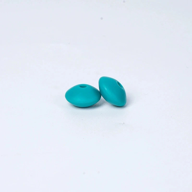 100/50/20Pcs 12mm Siilcone Beads Lentil Loose Spaced Bead for Jewelry Making DIY Beaded Bracelets Necklace Keychain Accessories