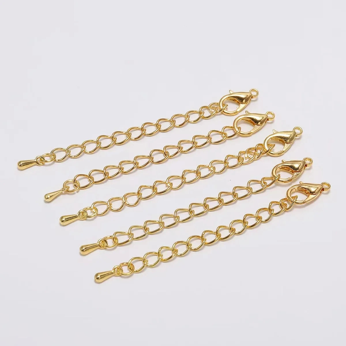 10pcs/lot 50mm Extended Extension Tail Chain Lobster Clasps Connector For DIY Bracelet Necklace Jewelry Making Findings
