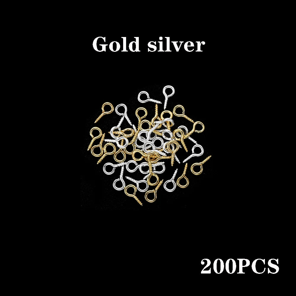 100-200pcs/lot Small Tiny Eye Pins Eyepins Hooks Eyelets Screw Threaded Clasps Hooks Supplies For Jewelry Findings Wholesale